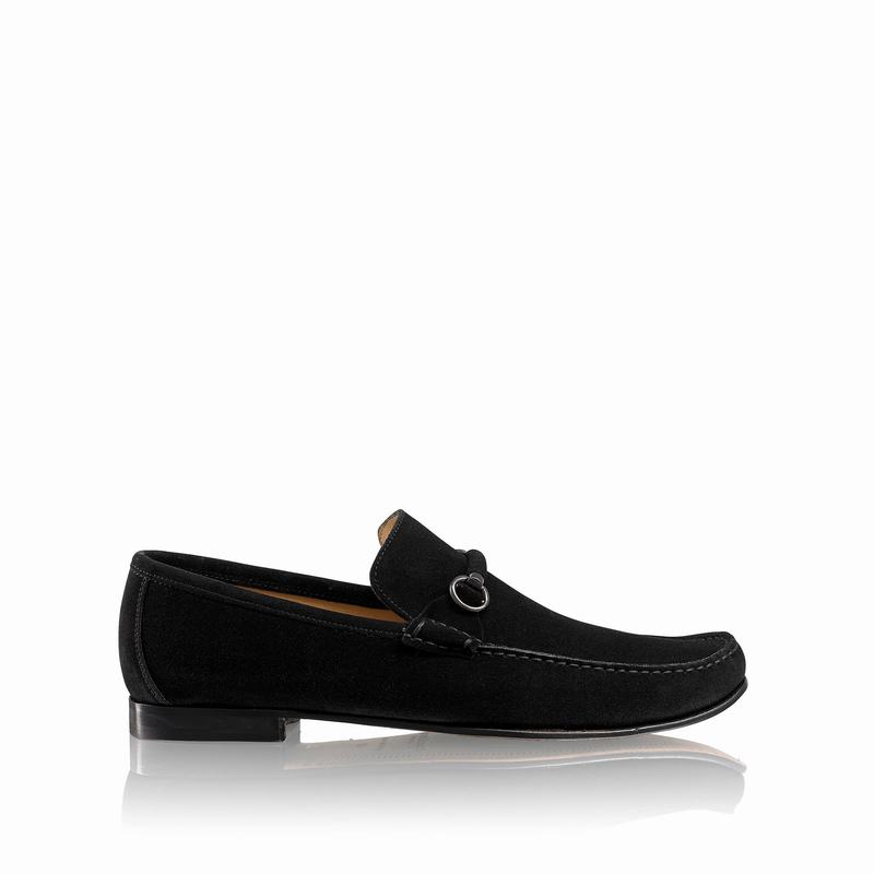 Russell & Bromley Misty Snaffle Trimmed Loafers Mens Black [ARX1138RG]